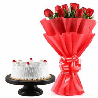 Red Roses & Pineapple Cake