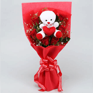 Bouquet With Teddy Bear