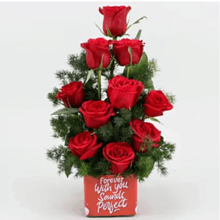 Roses Bunch In Forever With You Sticker Vase