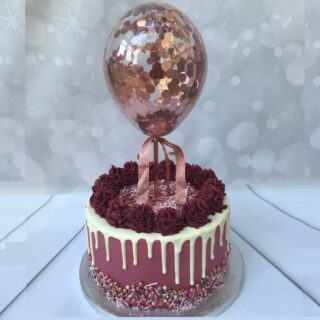 Rose Colored Balloon Cake