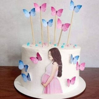 Mom To Be Cake - Butterflies Effect