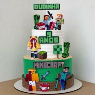 Mine Craft Theme Cake